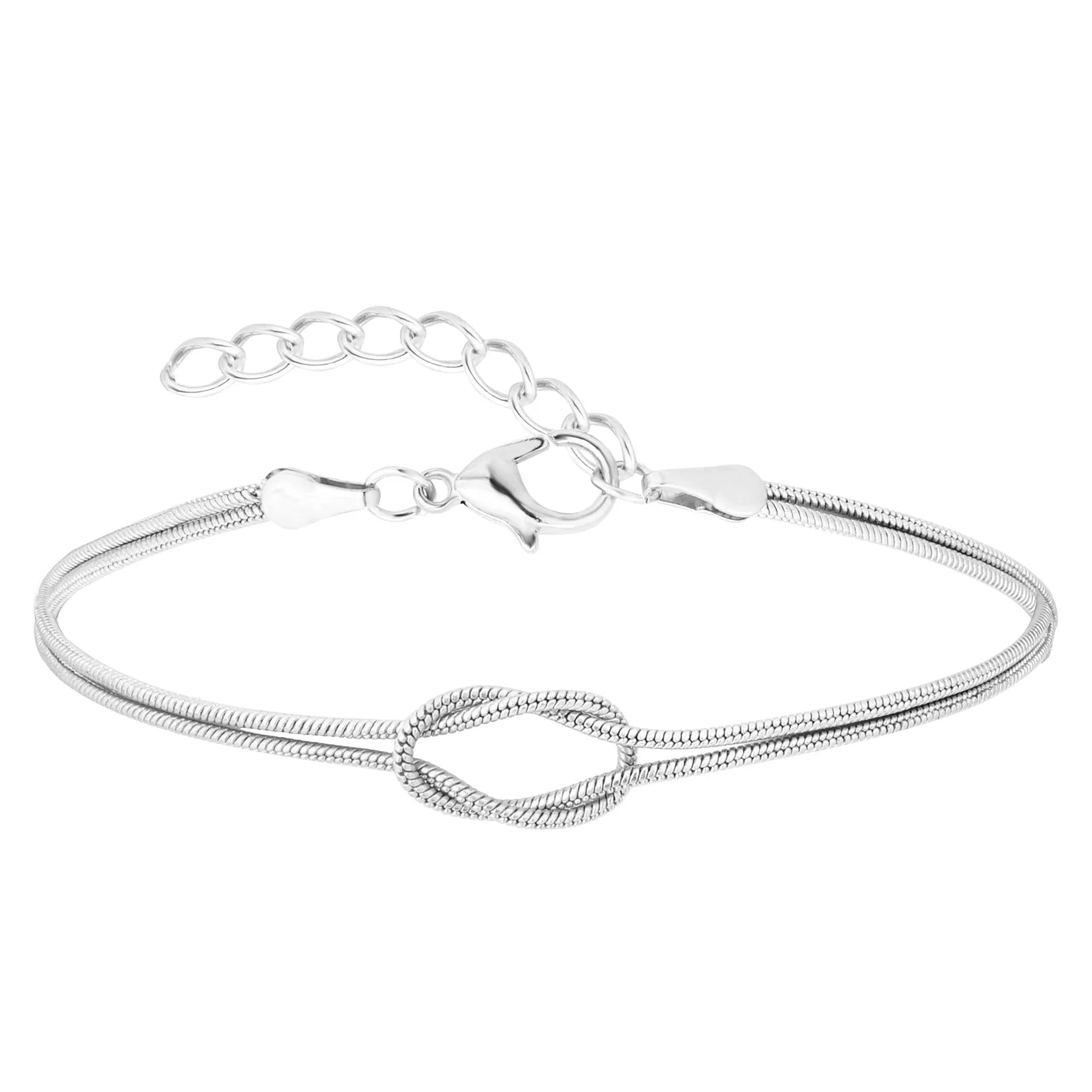 Silver bracelet on a white background